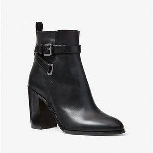 Aldridge Burnished Leather Ankle Boot, Black (Size 9, fits 8.5)